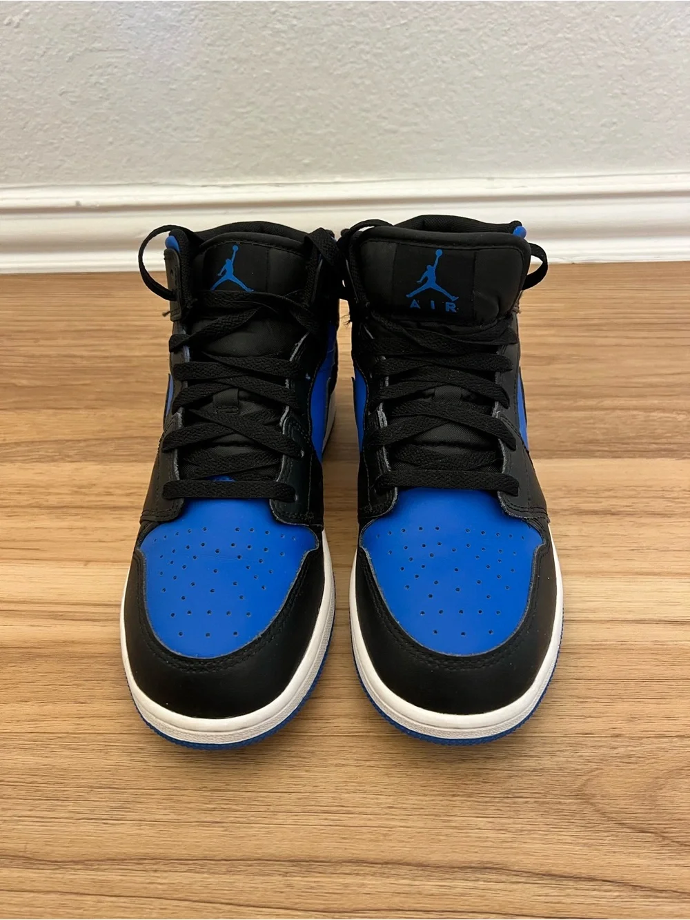 Nike Air Jordan 1 Mid Black/Royal Blue Sneakers- great condition
